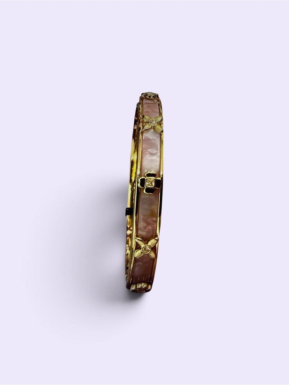 Kate Spade Elegant Gold-Tone Pink Enamel Bangle Bracelet